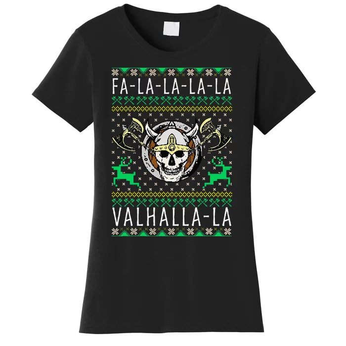 Falalala Valhallala Viking God Ugly Christmas Women's T-Shirt