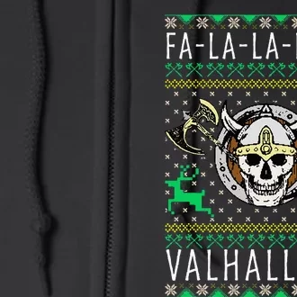 Falalala Valhallala Viking God Ugly Christmas Full Zip Hoodie