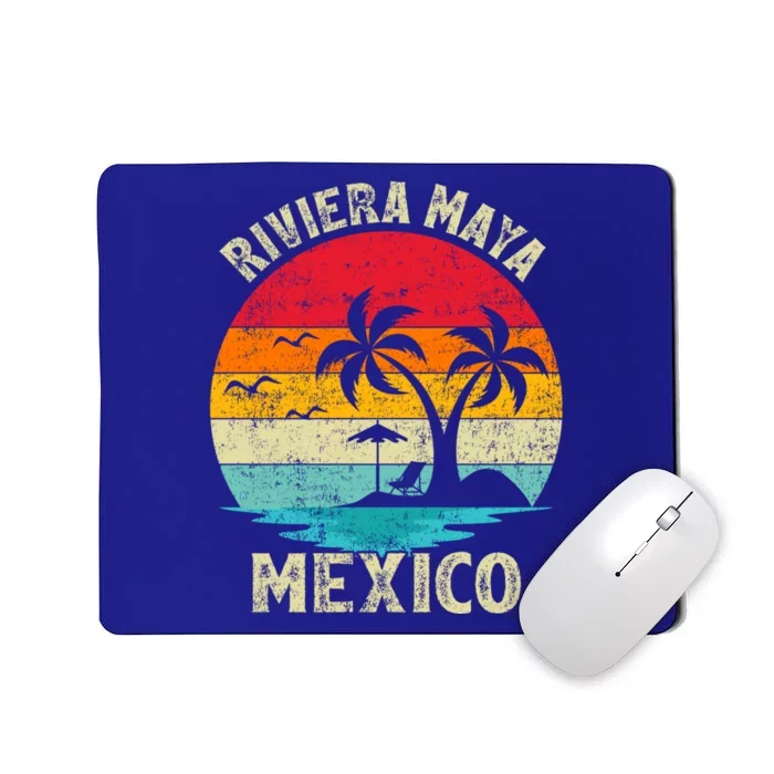 Family Vacation Vintage Retro Mexico Riviera Maya Beach Gift Mousepad