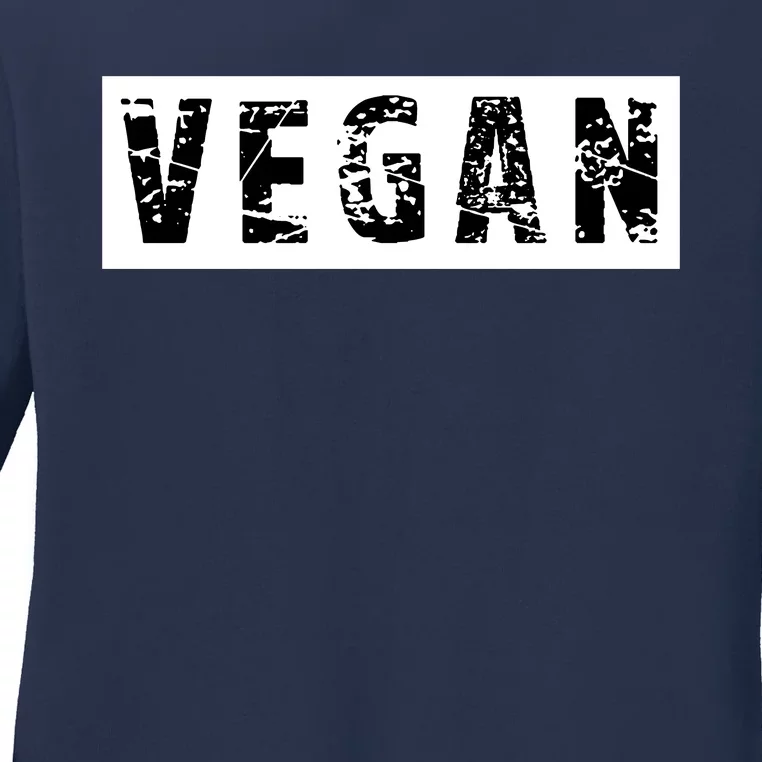 Funny Vegan Vegetarian Funny Veganism Diet Men Women Retro Vegan Diet Ladies Long Sleeve Shirt