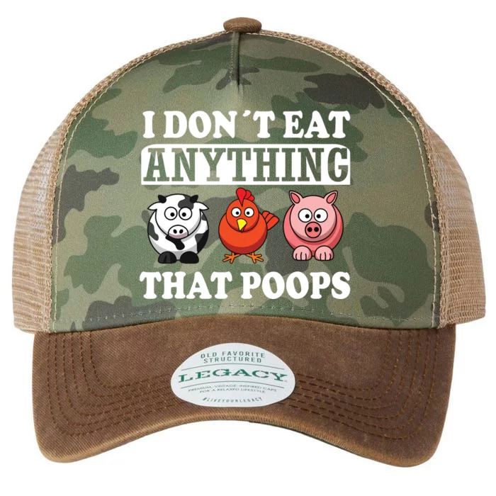 Funny Vegan Vegetarian I Dont Eat Anything That Poops Legacy Tie Dye Trucker Hat