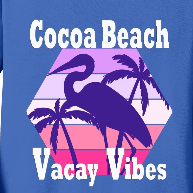 Family Vacay Vibes Cocoa Beach Fun Trip Vacation Mode Gift Kids Long Sleeve Shirt