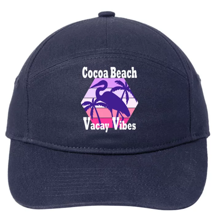 Family Vacay Vibes Cocoa Beach Fun Trip Vacation Mode Gift 7-Panel Snapback Hat