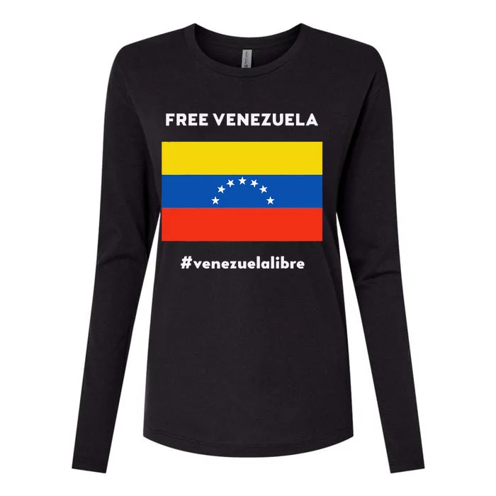 Free Venezuela Venezuela Libre Womens Cotton Relaxed Long Sleeve T-Shirt