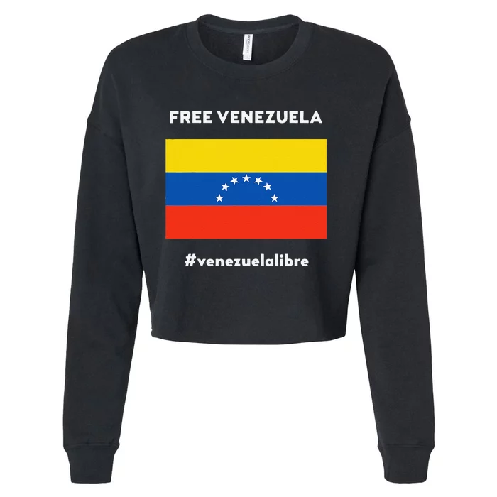 Free Venezuela Venezuela Libre Cropped Pullover Crew