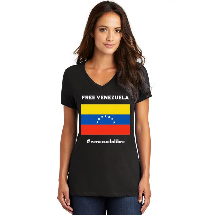 Free Venezuela Venezuela Libre Women's V-Neck T-Shirt