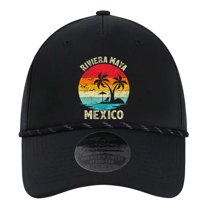 Family Vacation Vintage Retro Mexico Riviera Maya Beach Gift Performance The Dyno Cap