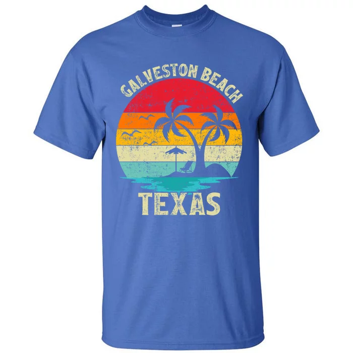 Family Vacation Vintage Retro Texas Galveston Beach Funny Gift Tall T-Shirt