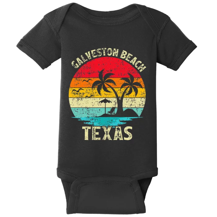 Family Vacation Vintage Retro Texas Galveston Beach Baby Bodysuit