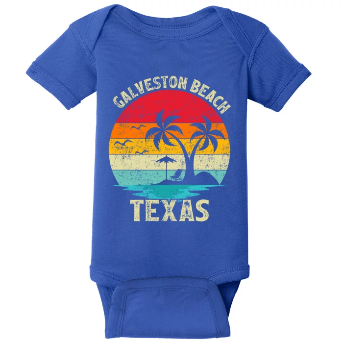 Family Vacation Vintage Retro Texas Galveston Beach Cute Gift Baby Bodysuit