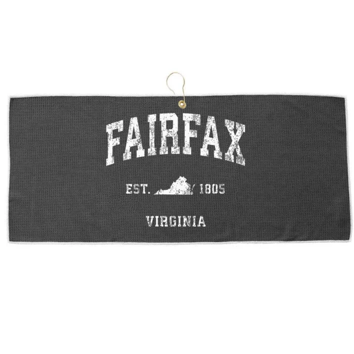 Fairfax Virginia VA Vintage Athletic Sports Large Microfiber Waffle Golf Towel