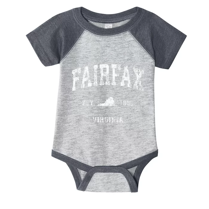 Fairfax Virginia VA Vintage Athletic Sports Infant Baby Jersey Bodysuit