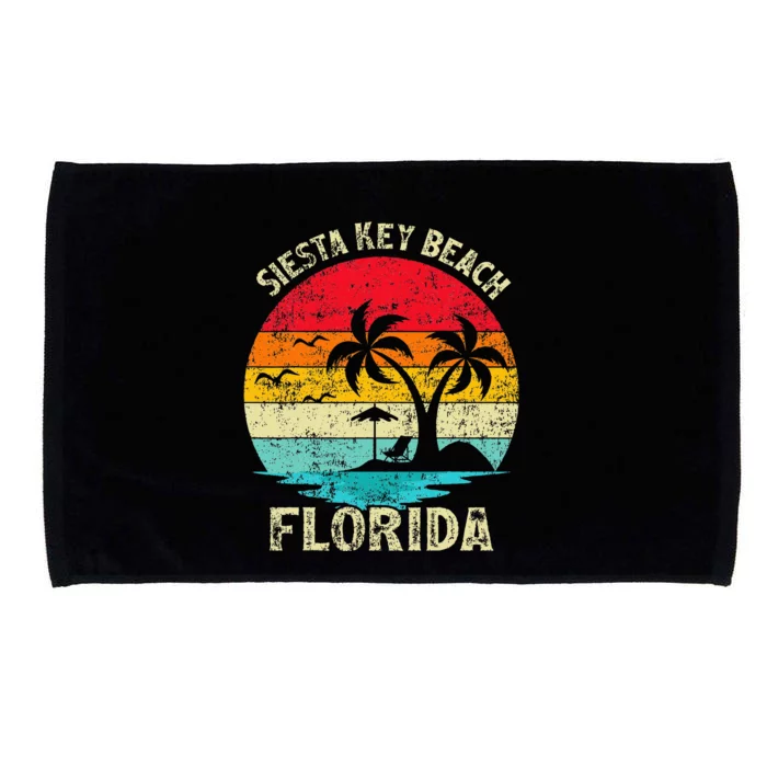 Family Vacation Vintage Retro Florida Siesta Key Beach Microfiber Hand Towel