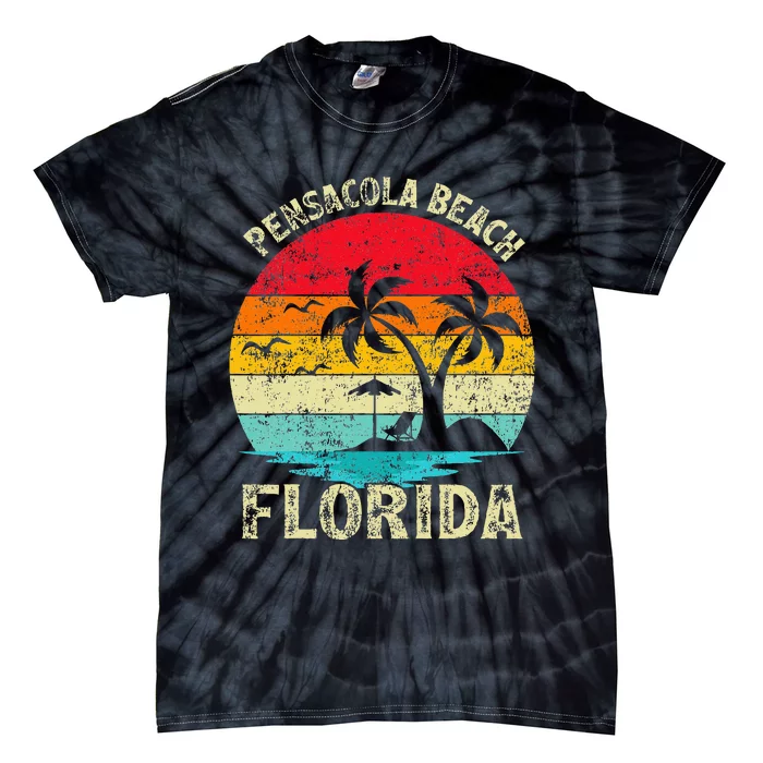 Family Vacation Vintage Retro Florida Pensacola Beach Tie-Dye T-Shirt