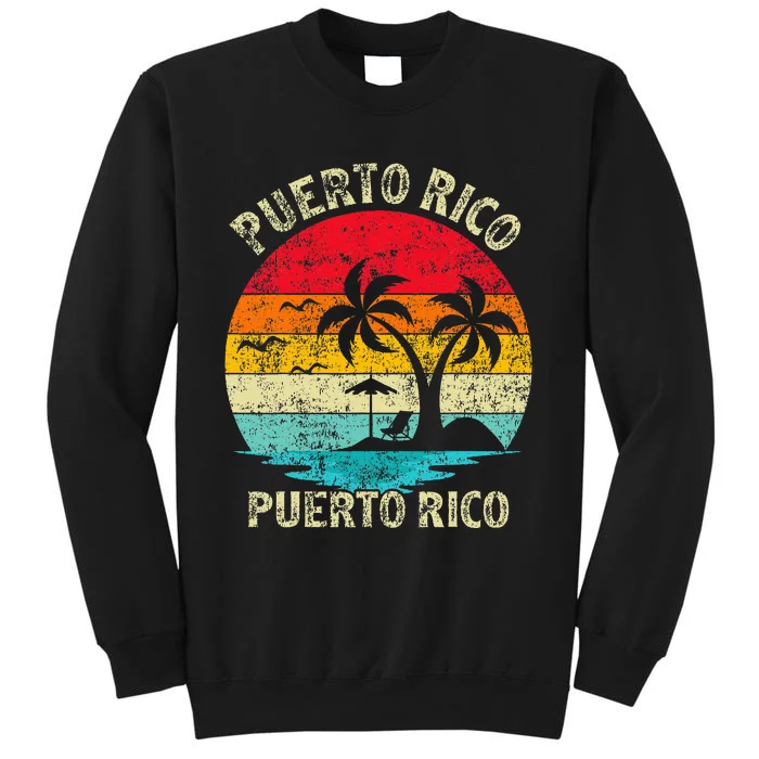 Family Vacation Vintage Retro Puerto Rico San Juan Beach Tall Sweatshirt