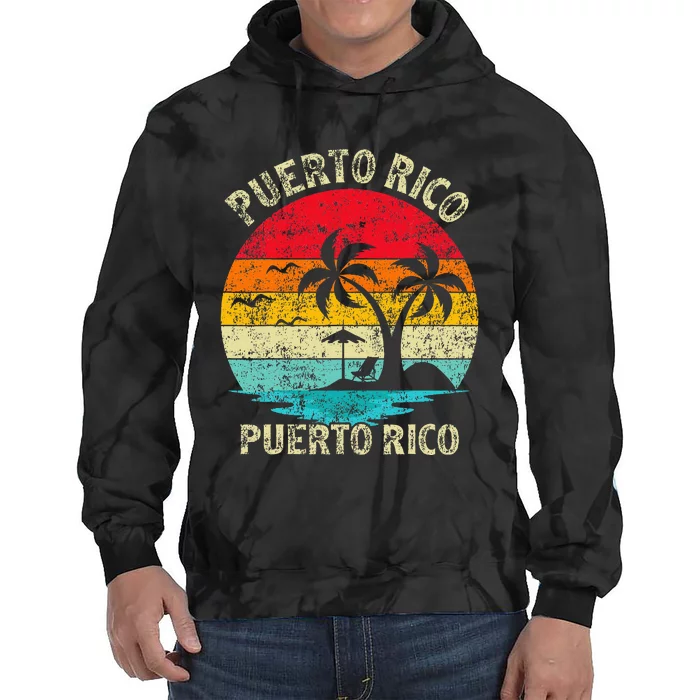 Family Vacation Vintage Retro Puerto Rico San Juan Beach Tie Dye Hoodie