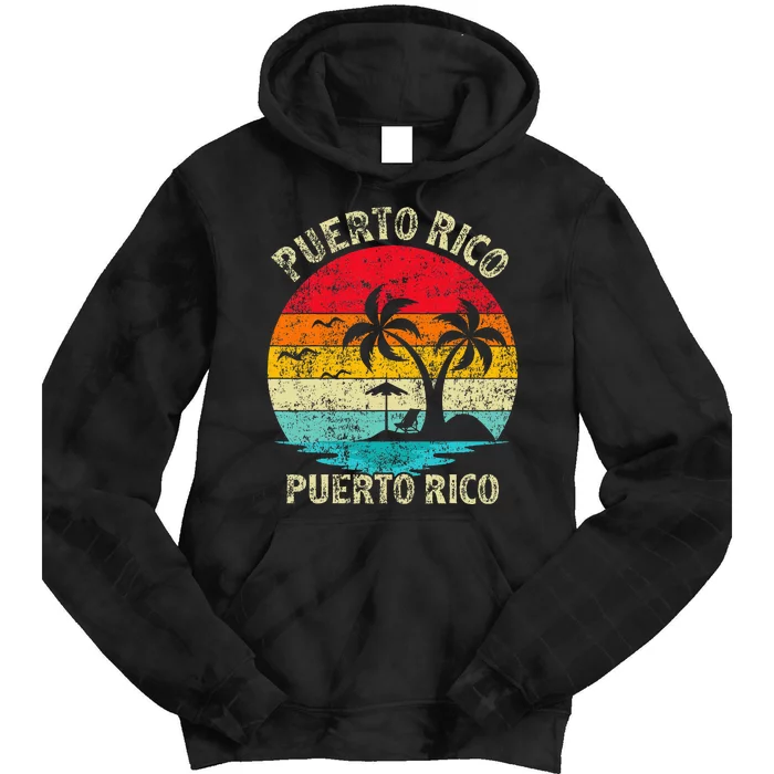 Family Vacation Vintage Retro Puerto Rico San Juan Beach Tie Dye Hoodie