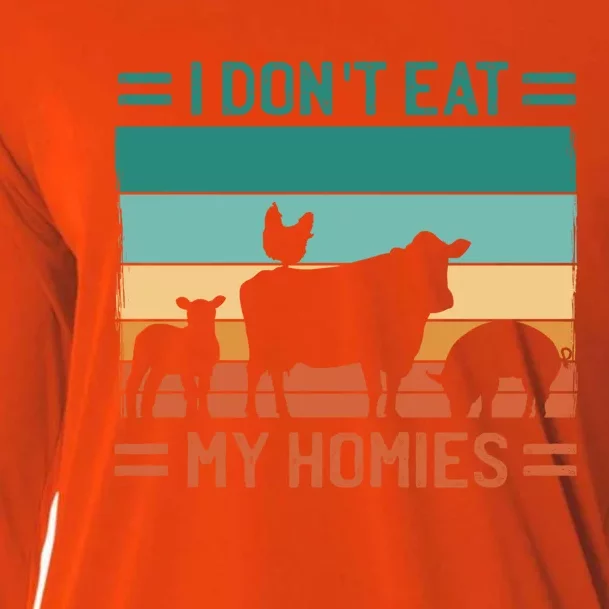 Funny Vegan Vegetarian I Don't Eat My Homies Gift Cooling Performance Long Sleeve Crew