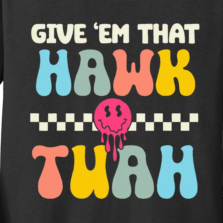 Funny Viral Video Western Country Accent Hawk Tush Meme Kids Long Sleeve Shirt