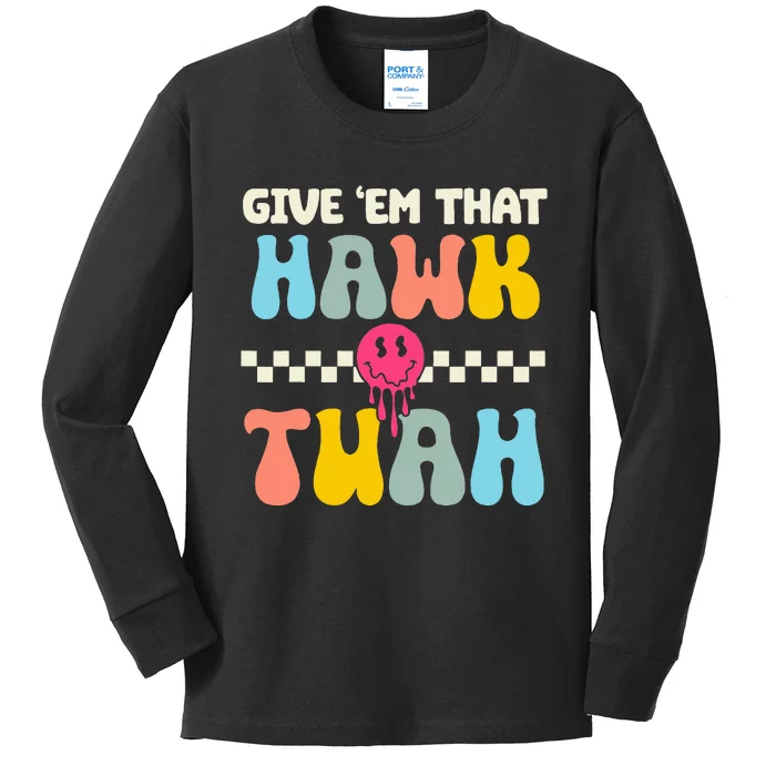 Funny Viral Video Western Country Accent Hawk Tush Meme Kids Long Sleeve Shirt