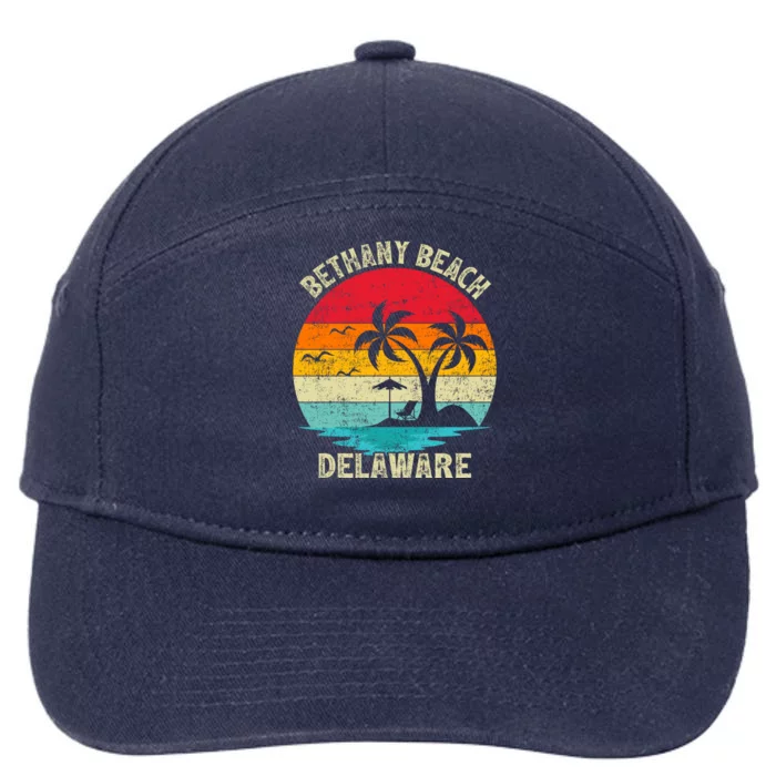 Family Vacation Vintage Retro Delaware Bethany Beach Gift 7-Panel Snapback Hat