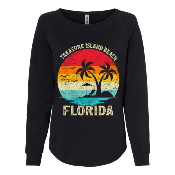 Family Vacation Vintage Retro Florida Treasure Island Beach Cute Gift Womens California Wash Sweatshirt