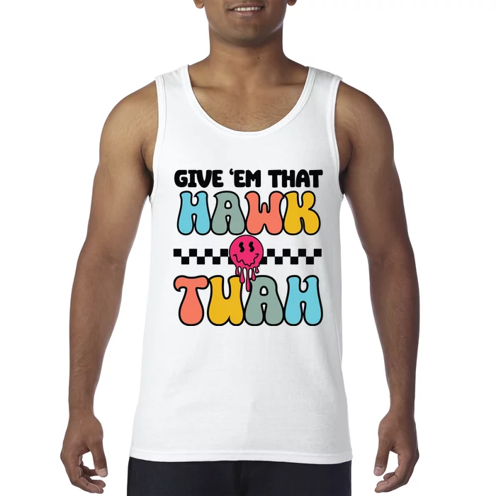 Funny Viral Video Western Humor Country Accent Hawk Tuah Meme Tank Top