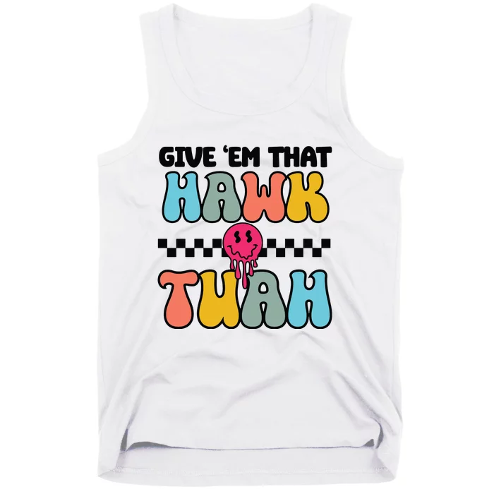 Funny Viral Video Western Humor Country Accent Hawk Tuah Meme Tank Top