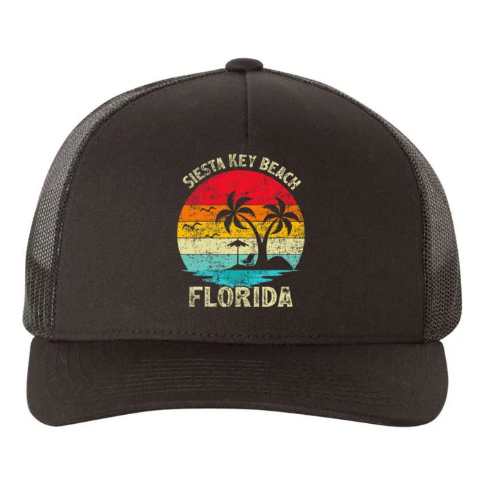 Family Vacation Vintage Retro Florida Siesta Key Beach Yupoong Adult 5-Panel Trucker Hat