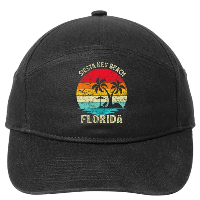 Family Vacation Vintage Retro Florida Siesta Key Beach 7-Panel Snapback Hat