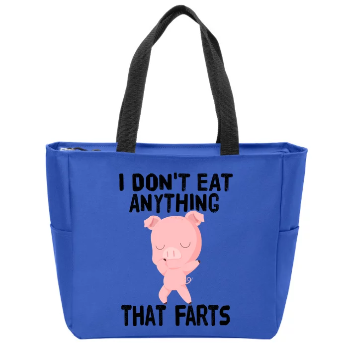 Funny Vegetarian Vegan I Don't Eat Anything That Farts Gift Zip Tote Bag