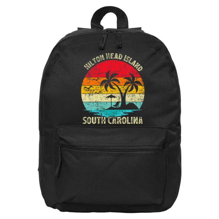 Family Vacation Vintage South Carolina Hilton Head Island 16 in Basic Backpack