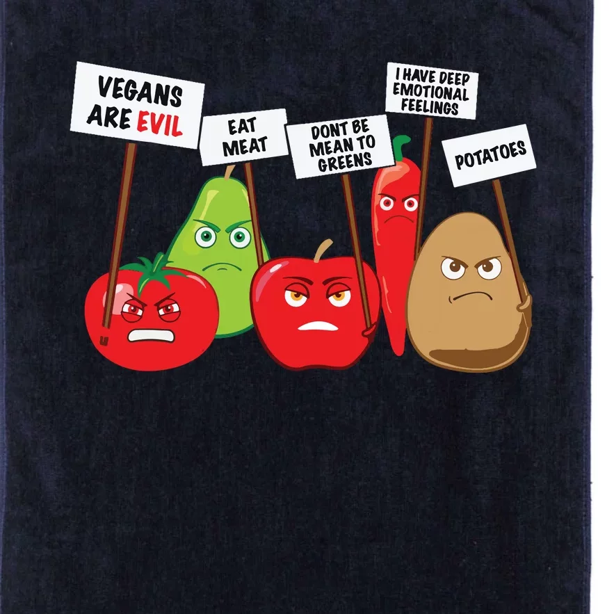 Funny Vegan Vegetables Fruits Protesting Against Vegans Platinum Collection Golf Towel