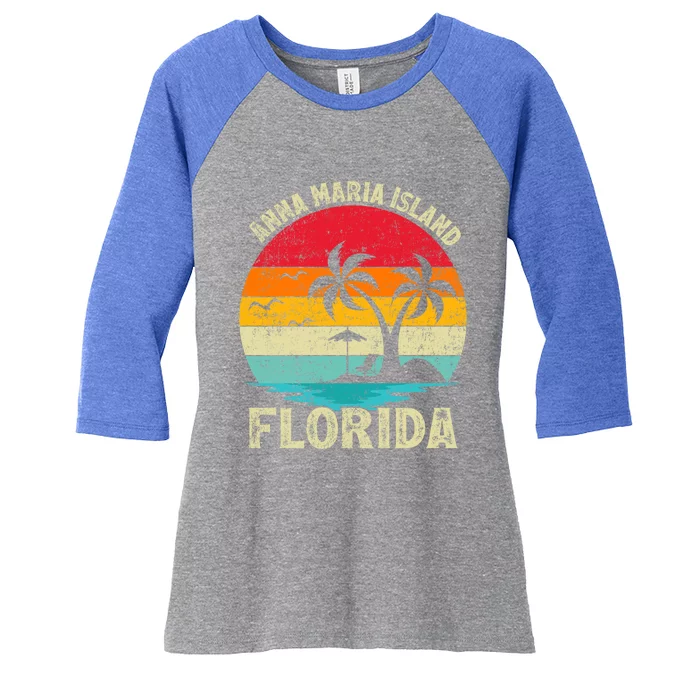 Family Vacation Vintage Retro Florida Anna Maria Island Gift Women's Tri-Blend 3/4-Sleeve Raglan Shirt