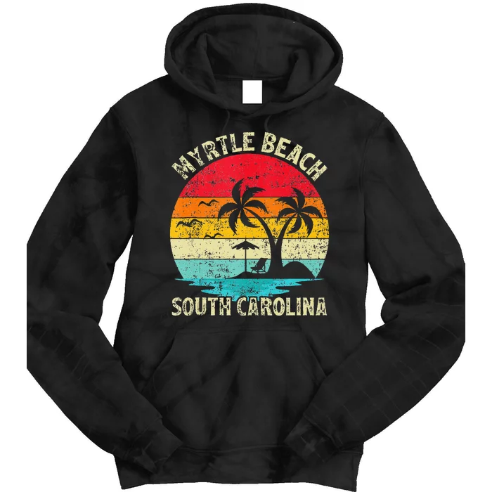 Family Vacation Vintage Retro South Carolina Myrtle Beach Tie Dye Hoodie