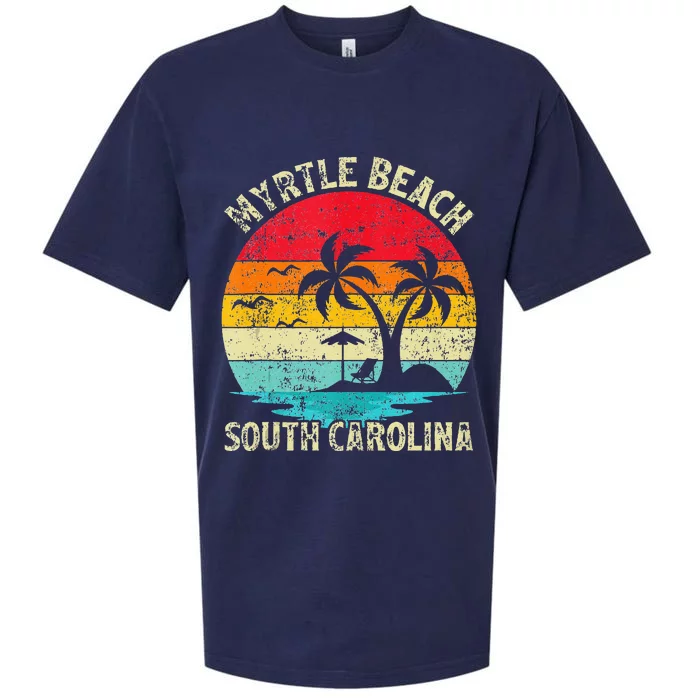 Family Vacation Vintage Retro South Carolina Myrtle Beach Sueded Cloud Jersey T-Shirt