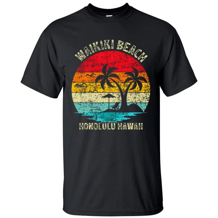 Family Vacation Vintage Retro Honolulu Hawaii Waikiki Beach Tall T-Shirt