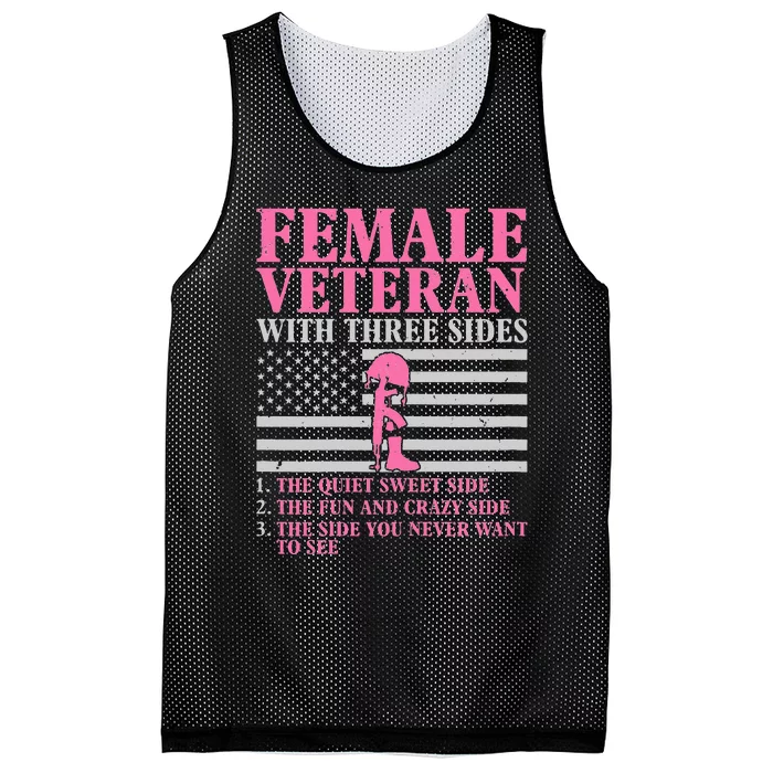 Female Veteran With Three Sides Women Veteran Mother Grandma Mesh Reversible Basketball Jersey Tank