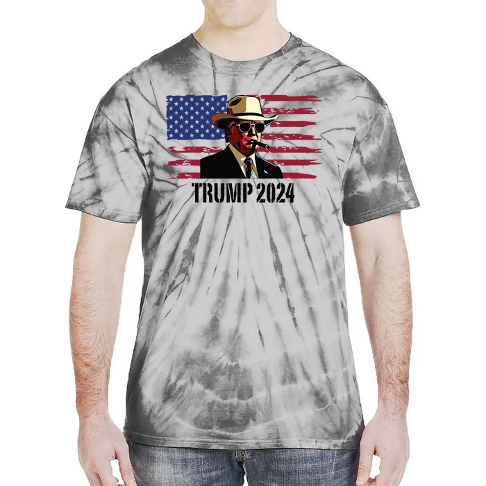 Funny Vintage Western Trump Cowboy Trump Daddy Tie-Dye T-Shirt