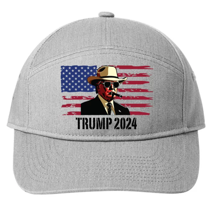 Funny Vintage Western Trump Cowboy Trump Daddy 7-Panel Snapback Hat