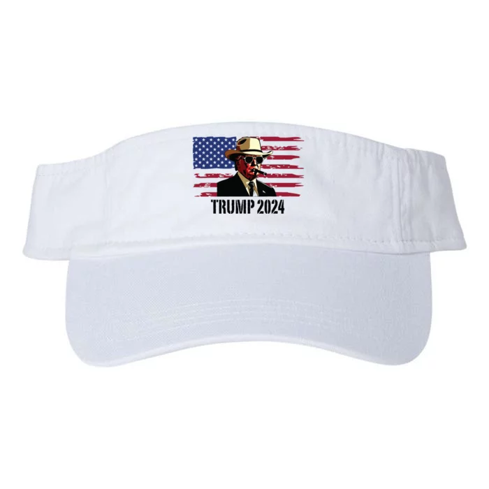 Funny Vintage Western Trump Cowboy Trump Daddy Valucap Bio-Washed Visor