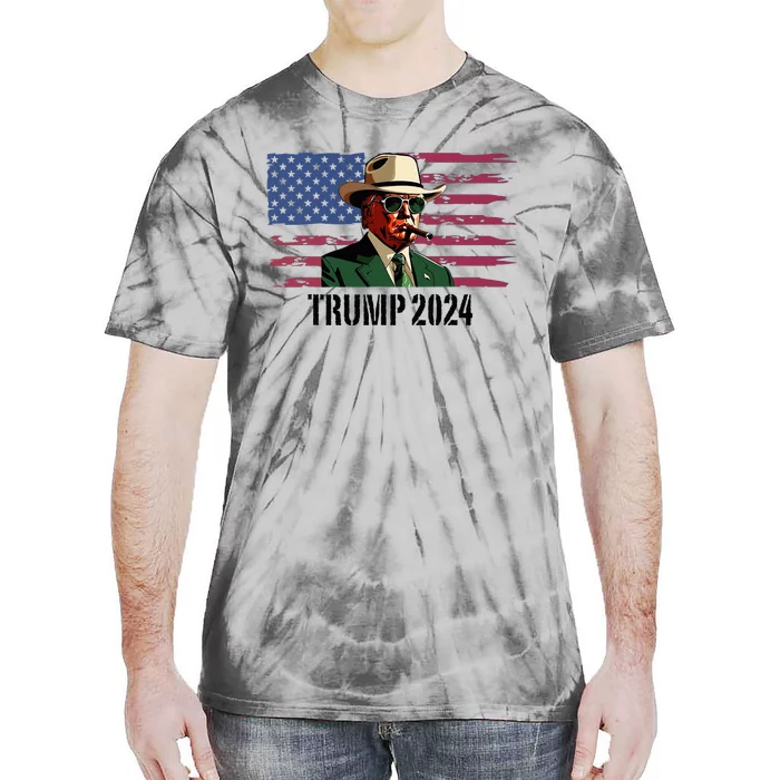 Funny Vintage Western Trump Cowboy Trump Daddy Tie-Dye T-Shirt