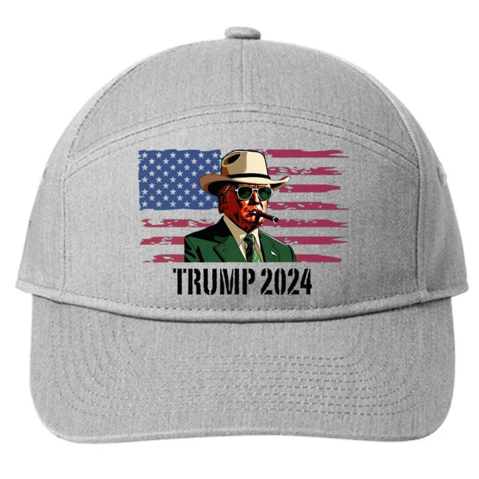 Funny Vintage Western Trump Cowboy Trump Daddy 7-Panel Snapback Hat