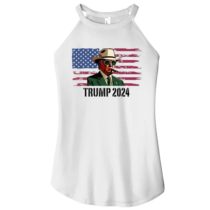 Funny Vintage Western Trump Cowboy Trump Daddy Women’s Perfect Tri Rocker Tank