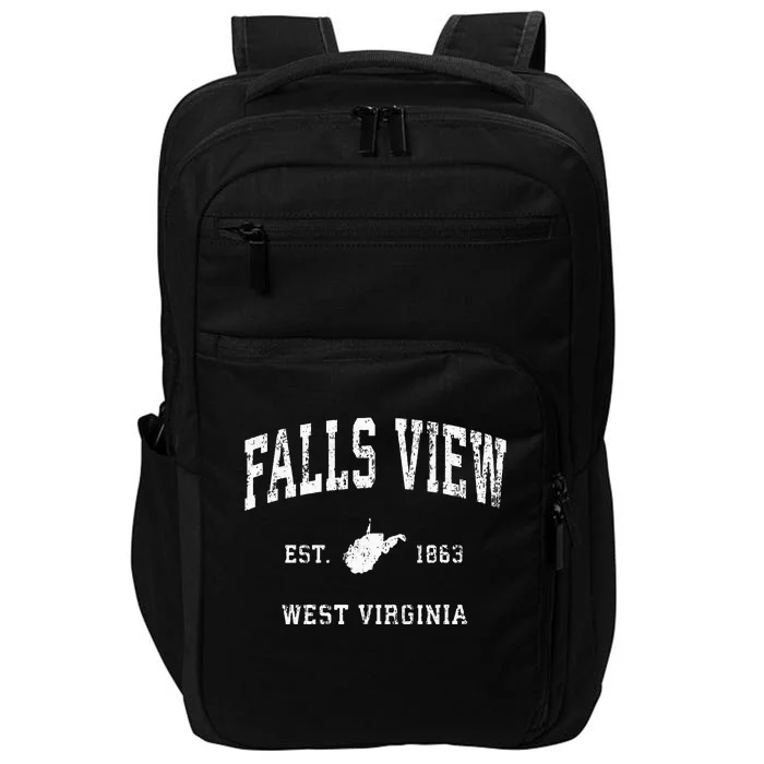 Falls View West Virginia Wv Vintage Athletic Sports Design Impact Tech Backpack