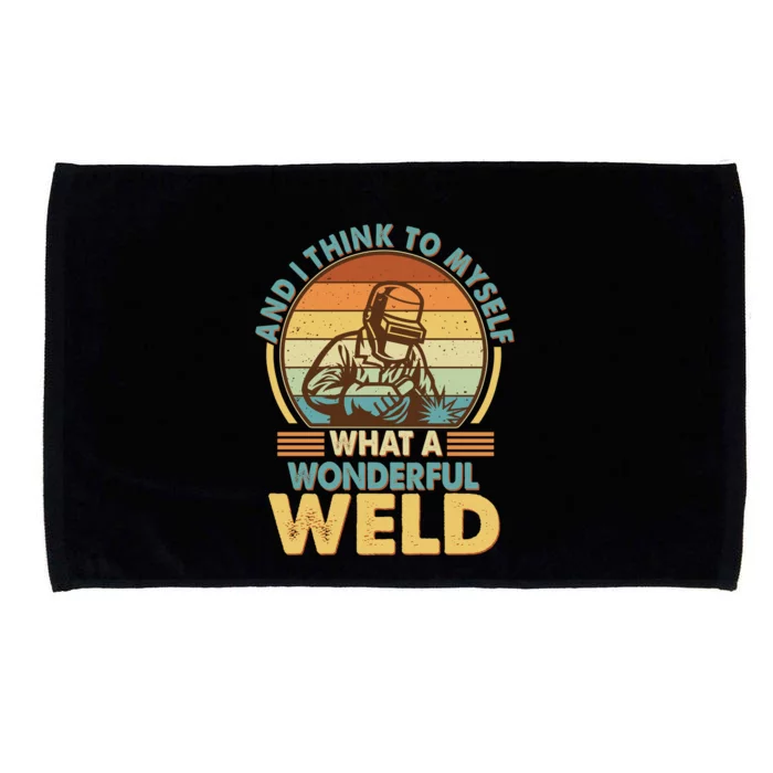 Funny Vintage What A Wonderful Weld Microfiber Hand Towel