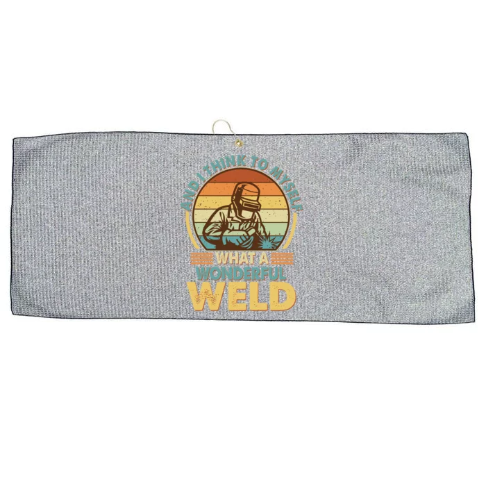 Funny Vintage What A Wonderful Weld Large Microfiber Waffle Golf Towel