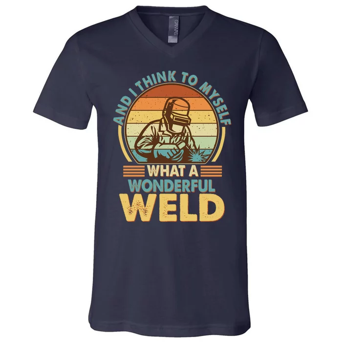 Funny Vintage What A Wonderful Weld V-Neck T-Shirt