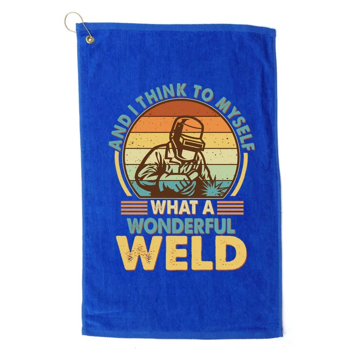 Funny Vintage What A Wonderful Weld Platinum Collection Golf Towel