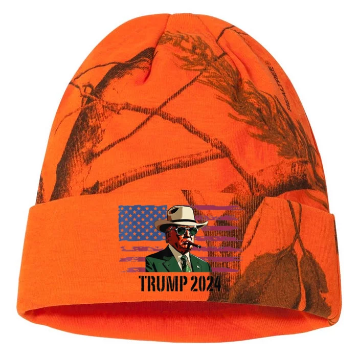 Funny Vintage Western Trump Cow Trump Daddy Kati - 12in Camo Beanie